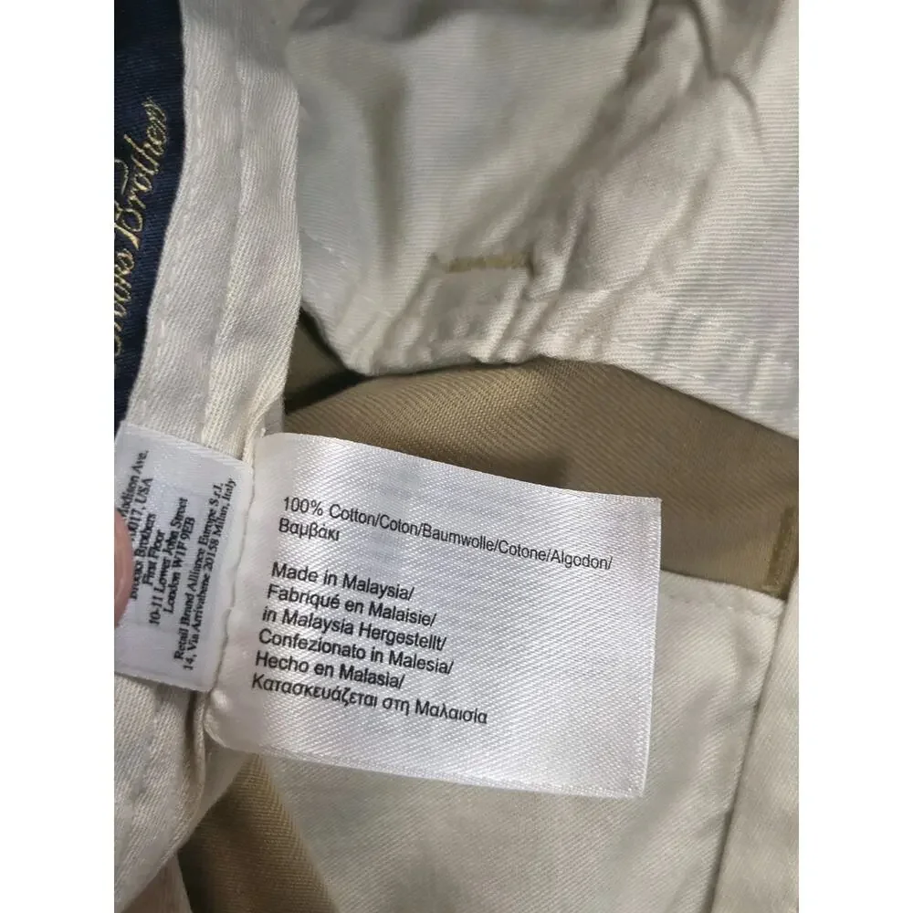 Brooks Brothers Advantage Chino Elliot Men's Sz 36x29 Pleated Khaki Pants Tan
